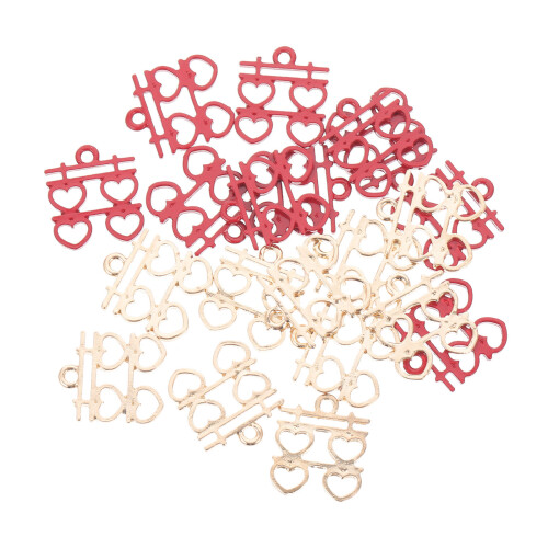 60St Dubbele Hanger Bruiloft Charms Legering DIY Decoratie