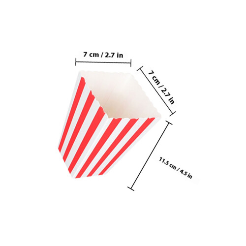 50Stk Einweg Popcorn Eimer Gestreifte Papier Boxen Für Snacks 1