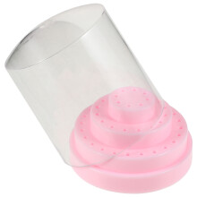 Pink Nail Drill Bits Holder Plastic Case for Salon Tools