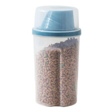 Cat Food Container 1000ml Airtight Storage Bin ABS Plastic Treat Dispenser For Cat Dry Treats 4.13X3.54X8.07In Blue
