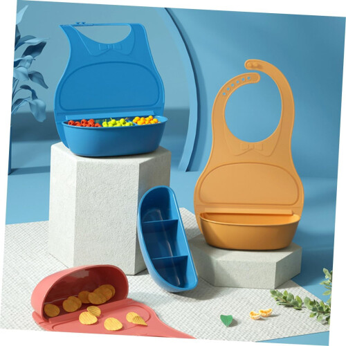 Versatile Silicone Bib Toddler Feeding Apron Adjustable Snaps Easy Clean Reusable 1
