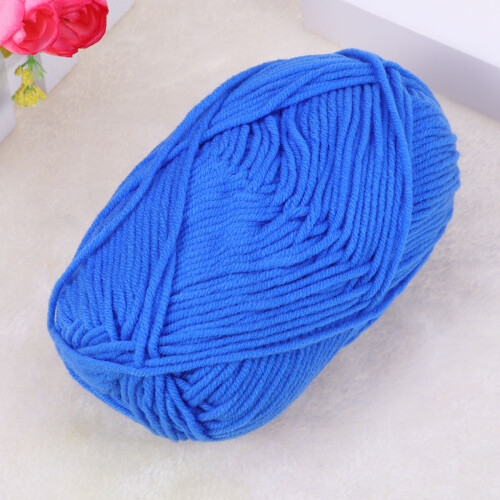 50G Milch Baumwolle Chunky Garn Für Pullover Mützen Schals Blau 2