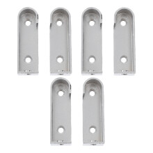 6Pcs Heavy Duty Iron Closet Pole Sockets Silver Wardrobe Rod Brackets