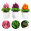 3Pcs Plastic Simulation Potted Plants Assorted Color Decorative Bonsai 3