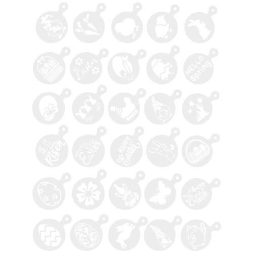 30St Veilige Witte Coffee DIY Stencils Pet Material Latte Schablonen 1