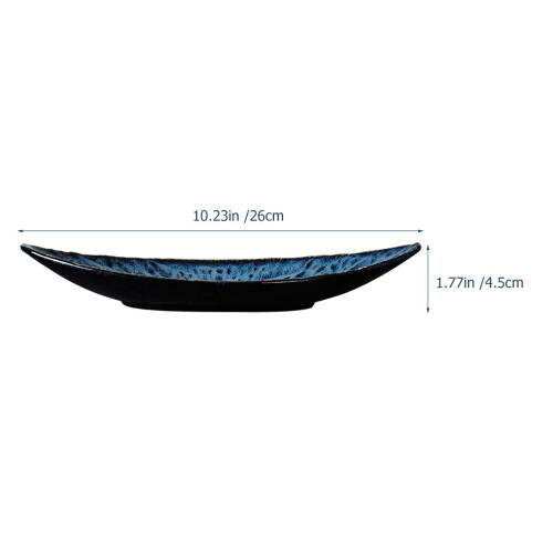 Ceramic Salmon Plate Multi-Use Sashimi Dish Sushi Tray 2