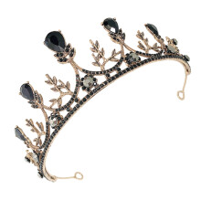 1St Vintage Zwarte Alloy Bruidskroon Met Haarband