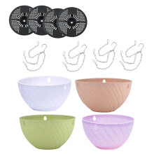 4Sets Hängende Pflanzgefäße Mit Ablauf Grün PP Für - Und Garten
