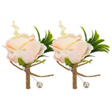 2St Duurzame Zijden Boutonnière Voor Trouwkleding