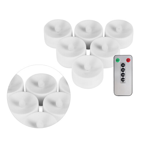 6Pcs Remote Control LED Candles White Smokeless Decorative Lighting