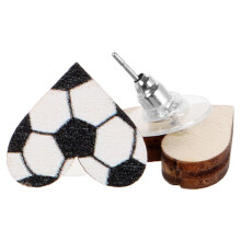 1 Paar Herzförmige Fußball Ohrstecker Für Sportbegeisterte
