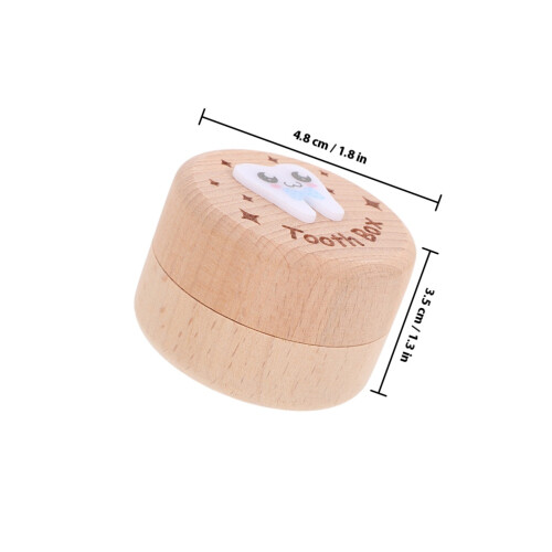 2Pcs Wooden Baby Keepsake Box Light Yellow Durable Tooth Storage Case 1