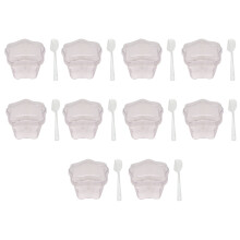 20 Set Einweg Dessertschalen Mit Löffel Und Deckel