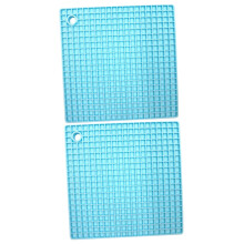 2Stück Silikon Untersetzer Gitterdesign Hitzeisolierend