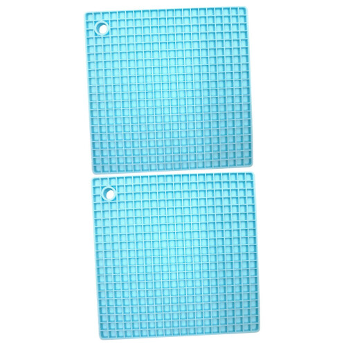 2Stück Silikon Untersetzer Gitterdesign Hitzeisolierend