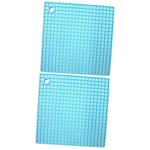 2Stück Silikon Untersetzer Gitterdesign Hitzeisolierend 1