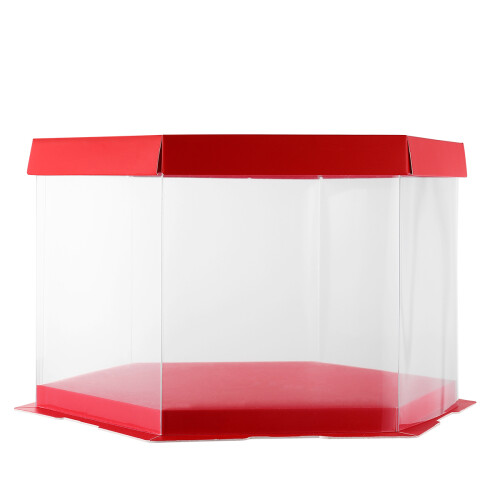 Sechseck Prisma Kuchenbox Transparent Kunststoff Behälter