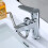Kitchen Sink Faucet Durable Dual Temp With Sprayer Silver 7