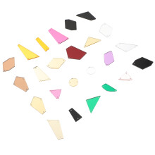 50Stück Acryl Spiegel Aufnäher Für Kleidung Tanzkleid DIY