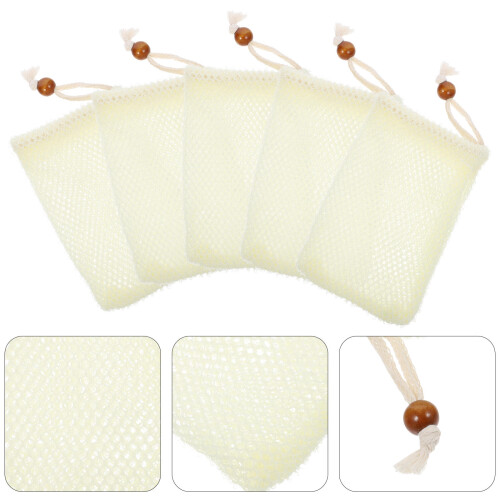 5Stk Peeling Mesh Beutel Netz Handgemacht 2