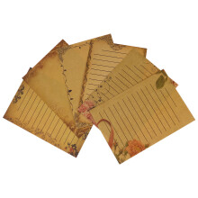 6 Sets Kraft Schreibpapier 21x14,5 Cm Mit Rosen Spitze Vintage