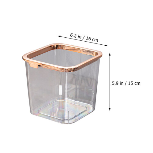 2Stk Transparenter Tragbarer Mülleimer Klarer Behälter 2