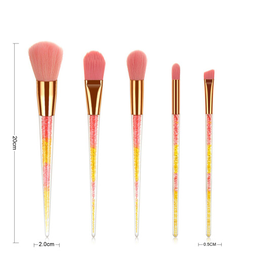 5Stk Rosa Haar-Make-up- Set Kegelförmig Transparenter 1
