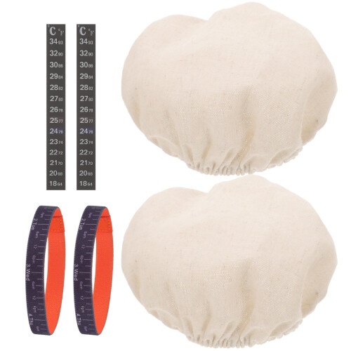1 Set Sauerteigglas Mit Stoffabdeckung Thermometerstreifen Datumsband 1