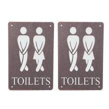 2Stk Kreative Toiletten Schilder Einfache Badezimmer Bilder