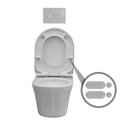Einfache Toilettensitz Dämpfer Dichtung Deckelzubehör Set 2