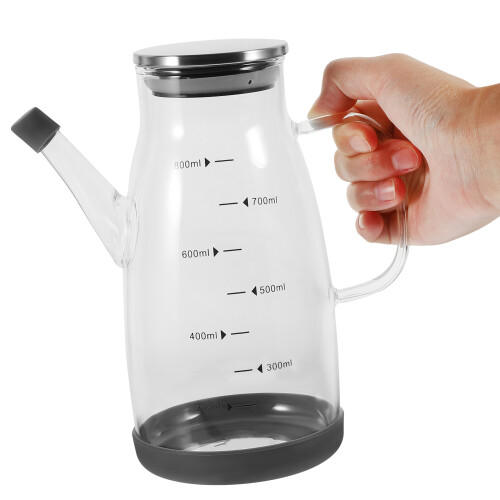 Creative Transparente Hohe Borosilikatglas Ölflasche Mit Griff 2