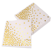50Stk Einweg Tupfen-Designtischdecken Papierhandtuch Partyzubehör Gold