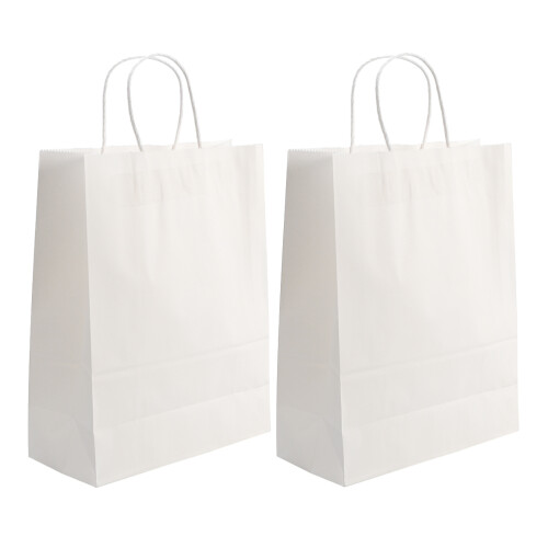 25Stk Weiße Kraftpapiertragetaschen Mit Ideal Für Partys 2