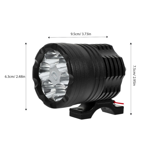 Black Headlight for Motorbike Durable Iron Handlebar Lamp 2