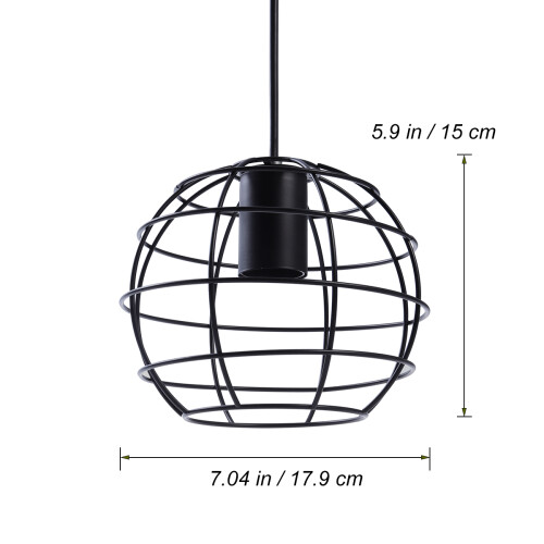 Vintage Pendelleuchte Eisen Einflammig Hängend (Schwarz) 1