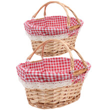 2Stk Gewebte Picknickkörbe Allzweckaufbewahrung Für Draußen