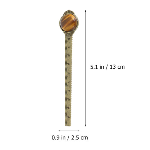 2Stk. Metall Lesezeichen Mit Kristallstein Dekoratives Lineal 2
