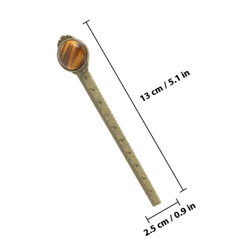 2Stk. Metall Lesezeichen Mit Kristallstein Dekoratives Lineal 1