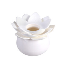 Plastik Lotus Wattestäbchen Box Mit Zahnstocher Halter (Weiß)