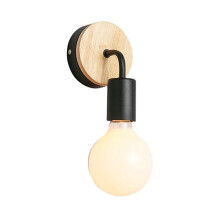 2Stk Holz Led Wandlampe Schwarz Für Zuhause Bar Hotel Ohne Leuchtmittel