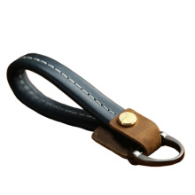 Porte-Clés Bleu En Cuir Style Simple Et Élégant