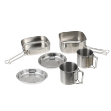 1Set Duurzame Rvs Picknick Kookset Voor Avontuurlijke Buitengebruik