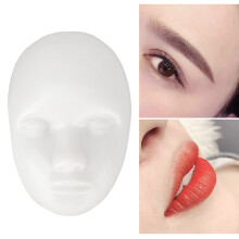 10 Stück Silikon-Übungsgesichtshälften für Microblading – Weiß, 21x13cm