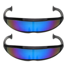 2Stk Futuristische Fischförmige Sonnenbrille Für Frauen Aliens-Style