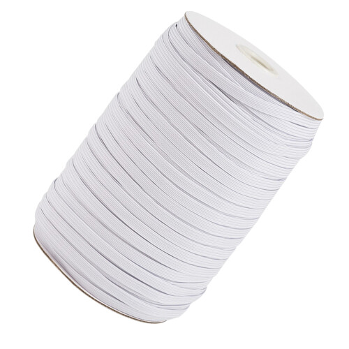 1 Rolle 91 M Elastisches Polyesterband Für Masken 12mm Weiß