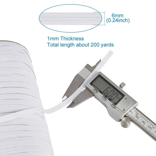 1 Rolle 91 M Elastisches Polyesterband Für Masken 12mm Weiß 2
