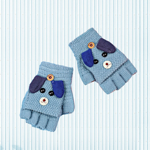 1 Paar Kinder Winterhandschuhe Halbfinger Kuschelig Warm 1