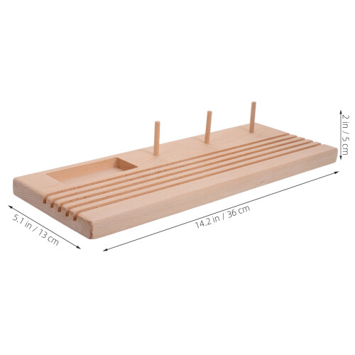 Holz-Lineal Ablage Mit Patchwork-Halter Und Garnrollen-Organizer 1