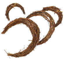 4Stk Mondförmiger Natürlicher Rattan Kranz Diy Bastelarbeiten