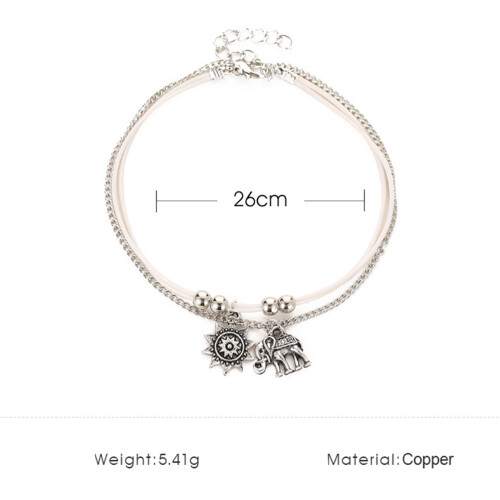 2 Teile Set Strandfußkette Mit Sonnenblume 1
